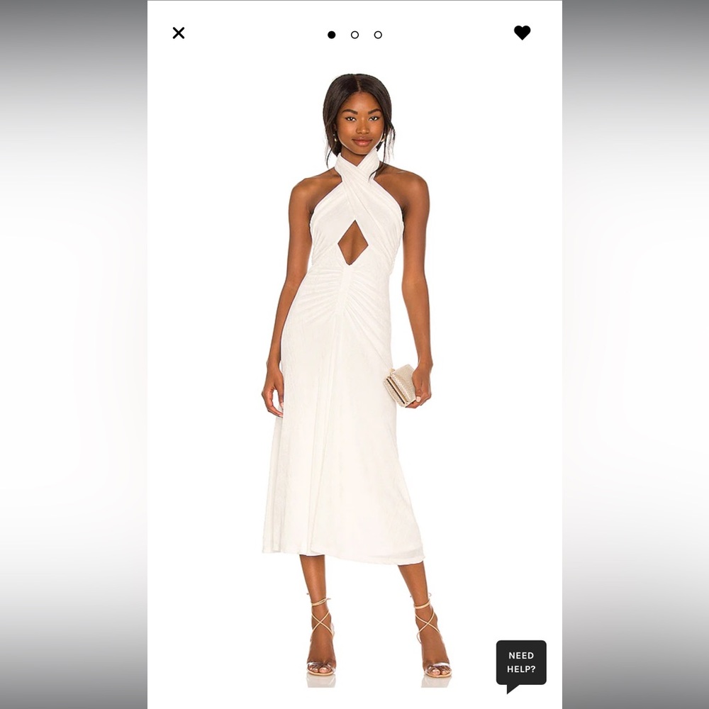 Misha collection white halter neck Esperanza dress ivory size 4 never worn
